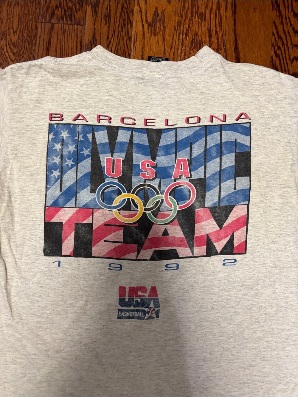 Vintage NBA USA Olympics Heather Gray Shirt 1992 Barcelona Size: Large - Picture 3 of 6